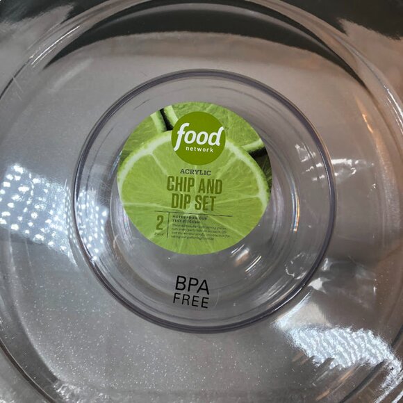 Food Network Chip and Dip Platter - NWT - Clear Acrylic - Picture 2 of 7